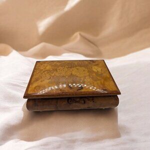 Vtg Reuge Swiss Musical Movement Wood Jewelry Box ~ Ireon Imports ~ Italy